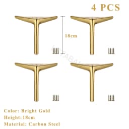 4PCS Metal Furniture Legs TV Cabinet Bed Coffee Table Leg Black Gold Silver Desk Stool Chair Foot Sofa Hardware Replacement Leg