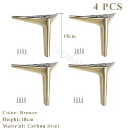 4PCS Metal Furniture Legs TV Cabinet Bed Coffee Table Leg Black Gold Silver Desk Stool Chair Foot Sofa Hardware Replacement Leg