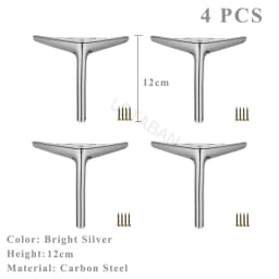 4PCS Metal Furniture Legs TV Cabinet Bed Coffee Table Leg Black Gold Silver Desk Stool Chair Foot Sofa Hardware Replacement Leg