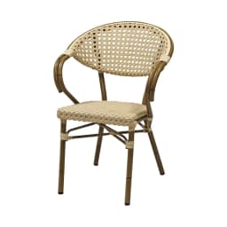 Home Outdoor Courtyard Nordic Single Chair with Backrests Armrests Garden Simple Backrest Rattan Leisure Dining Chairs Furniture