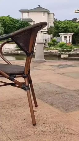 Home Outdoor Courtyard Nordic Single Chair with Backrests Armrests Garden Simple Backrest Rattan Leisure Dining Chairs Furniture