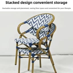 Home Outdoor Courtyard Nordic Single Chair with Backrests Armrests Garden Simple Backrest Rattan Leisure Dining Chairs Furniture