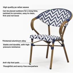 Home Outdoor Courtyard Nordic Single Chair with Backrests Armrests Garden Simple Backrest Rattan Leisure Dining Chairs Furniture