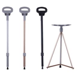 Aluminum Alloy Elderly Cane Scratch-Resistant Multi-Function Hiking Stick Foldable Walking Seat Adjustable Trekking Pole