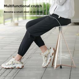 Aluminum Alloy Elderly Cane Scratch-Resistant Multi-Function Hiking Stick Foldable Walking Seat Adjustable Trekking Pole