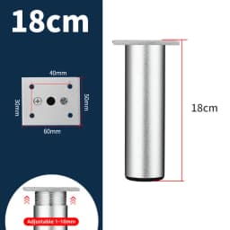 1Pcs 6-40cm Thickened Aluminum Alloy Cabinet Feet Metal Furniture Legs Adjustable TV Cabinet Support Bed Sofa Foot with Screws