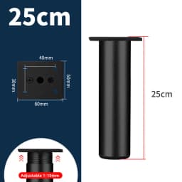 1Pcs 6-40cm Thickened Aluminum Alloy Cabinet Feet Metal Furniture Legs Adjustable TV Cabinet Support Bed Sofa Foot with Screws