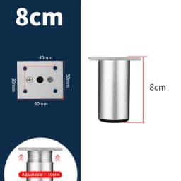 1Pcs 6-40cm Thickened Aluminum Alloy Cabinet Feet Metal Furniture Legs Adjustable TV Cabinet Support Bed Sofa Foot with Screws