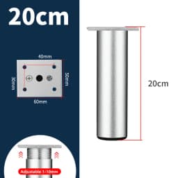 1Pcs 6-40cm Thickened Aluminum Alloy Cabinet Feet Metal Furniture Legs Adjustable TV Cabinet Support Bed Sofa Foot with Screws