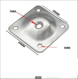 4Pcs Furniture Legs Fixing Attachment Plates Table Sofa Feet Support Hardware Home Cabinet Furniture Mounting Bracket 49*49*2mm