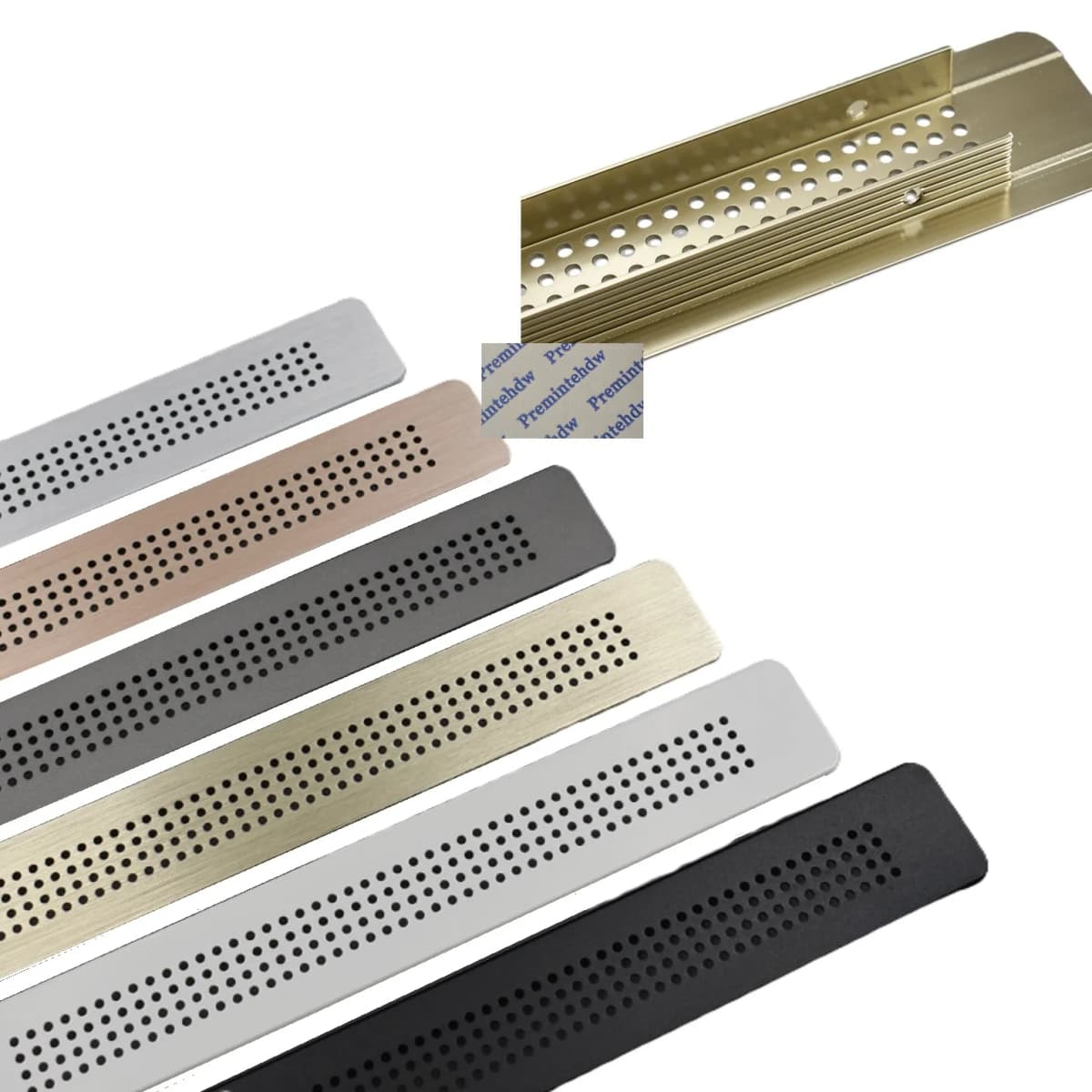 1Pc Aluminum Rectangular Furniture Air Grille Ventilation Cover With Small Round Holes Pattern For Closet Cupboard