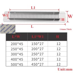 1Pc Aluminum Rectangular Furniture Air Grille Ventilation Cover With Small Round Holes Pattern For Closet Cupboard