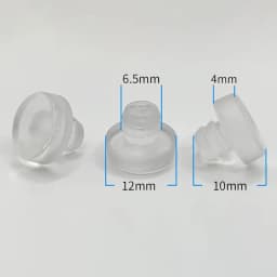 50Pcs M6.5 Glass Top Table Furniture Embedded Bumper with Stem Rubber Grippers Table Spacers for Furniture Hole Push in Foot Pad