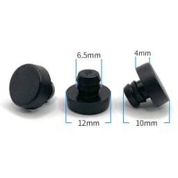 50Pcs M6.5 Glass Top Table Furniture Embedded Bumper with Stem Rubber Grippers Table Spacers for Furniture Hole Push in Foot Pad