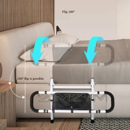 Foldable Bedside Armrest Elderly Adults Safety Non-Slip Covers Senior Bed Rails Fall Prevention Guard With Adjustable Handle