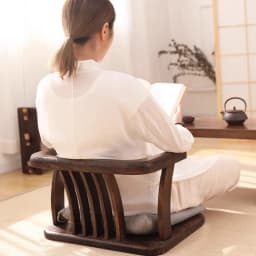 Japanese Solid Wood Tatami Chair Meditation Stool with Backrest for Tea Ceremony Zen Style Armchair for Balcony or Living Room