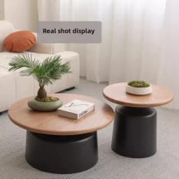 Stylish Apartment Coffee Table Living Room Center Table Minimalist Iron Round Desk for Small Apartment/Homestay Coffee Tables
