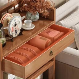 Mobile Bamboo Sofa Side Table, Compact Balcony Tea Trolley, Living Room Corner End Table, Minimalist Side Stand for Small Spaces