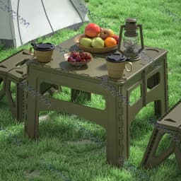 Outdoor Folding Table Portable Camping Plastic Table Set Simple Table Picnic Equipment Supplies