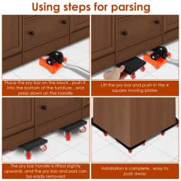 Furniture Lift Mover Tool 880LBS 360° Rotatable Heavy Duty Furniture Mover Labor-Saving Furniture Transport Tool Roller Slider