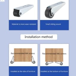 1-50PCS Smooth Moving Directional Casters 0.8/1.6 Inch Long Bracket Directional Wheels Furniture Hardware Accessories