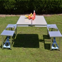 Outdoor Camping Folding Table/Desk And Chair One Table Four Chairs Aluminum Alloy Connected Portable Folding Picnic Table