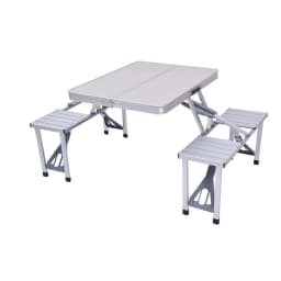 Outdoor Camping Folding Table/Desk And Chair One Table Four Chairs Aluminum Alloy Connected Portable Folding Picnic Table