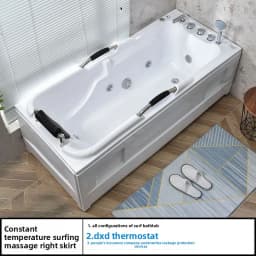 Thickened acrylic adult bathtub, surfing massage thermostatic heated bathtub