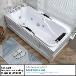 Thickened acrylic adult bathtub, surfing massage thermostatic heated bathtub