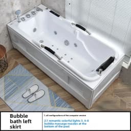 Thickened acrylic adult bathtub, surfing massage thermostatic heated bathtub
