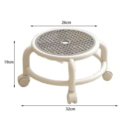 Swivel Rolling Stool Round Low Small Grey Universal Wheel Kids Adult Strong Capacity Practical Storage
