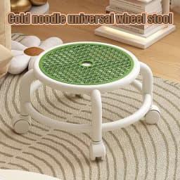 Swivel Rolling Stool Round Low Small Grey Universal Wheel Kids Adult Strong Capacity Practical Storage