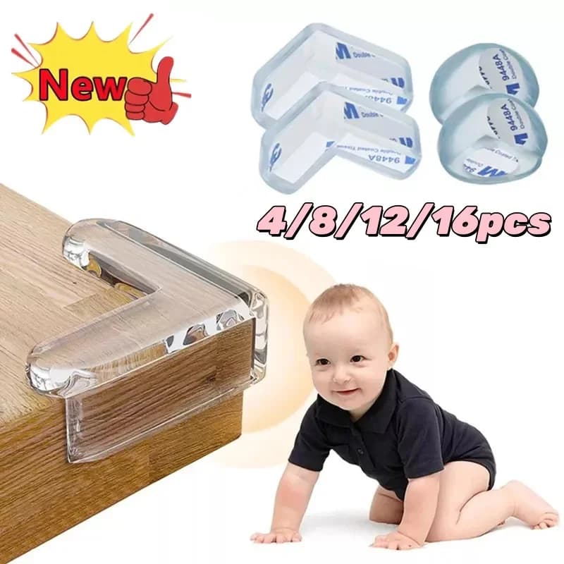 4/8/12/16PCS Baby Safety Silicone Protector Table Corner Edge Protection Cover Electric Socket Children Anticollision Guards