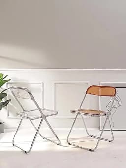 Fashion Acrylic Transparent Folding Chair Restaurant Household Dining Chairs Office Folding Chair Modern Clear Stool