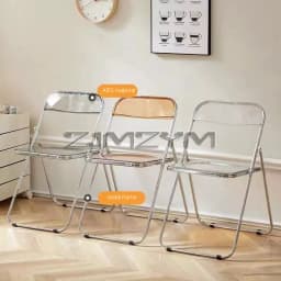 Fashion Acrylic Transparent Folding Chair Restaurant Household Dining Chairs Office Folding Chair Modern Clear Stool