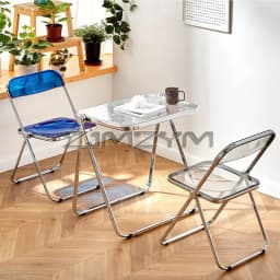 Fashion Acrylic Transparent Folding Chair Restaurant Household Dining Chairs Office Folding Chair Modern Clear Stool