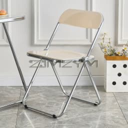 Fashion Acrylic Transparent Folding Chair Restaurant Household Dining Chairs Office Folding Chair Modern Clear Stool