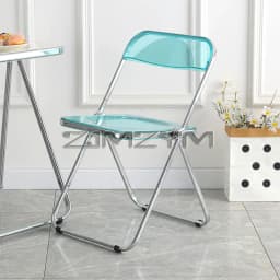 Fashion Acrylic Transparent Folding Chair Restaurant Household Dining Chairs Office Folding Chair Modern Clear Stool