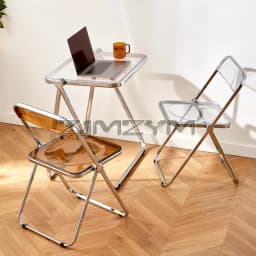 Fashion Acrylic Transparent Folding Chair Restaurant Household Dining Chairs Office Folding Chair Modern Clear Stool