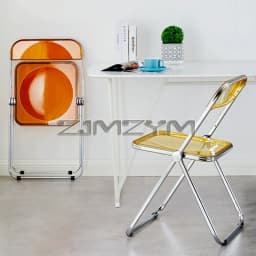 Fashion Acrylic Transparent Folding Chair Restaurant Household Dining Chairs Office Folding Chair Modern Clear Stool