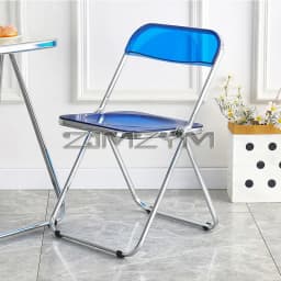 Fashion Acrylic Transparent Folding Chair Restaurant Household Dining Chairs Office Folding Chair Modern Clear Stool