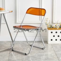 Fashion Acrylic Transparent Folding Chair Restaurant Household Dining Chairs Office Folding Chair Modern Clear Stool