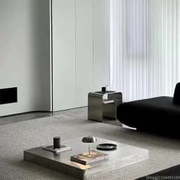 Minimalist Stainless Steel Bedside Table Side Several Integrated Molding Storage Cabinets End Table Furniture
