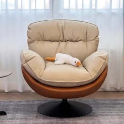 Modern Simple Single Eggshell Chair Sofa Living Room Home Lazy Chair Designer Retro Leisure Rotating Sofa Chair