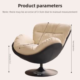 Modern Simple Single Eggshell Chair Sofa Living Room Home Lazy Chair Designer Retro Leisure Rotating Sofa Chair