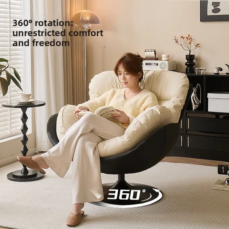 Modern Simple Single Eggshell Chair Sofa Living Room Home Lazy Chair Designer Retro Leisure Rotating Sofa Chair