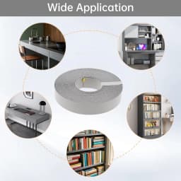 15m Gray Hot Melt Adhesive Melamine Edge Banding for Plywood Table / Cabinet / Furniture, Pre-glued Veneer Edging