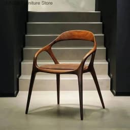 Cadeira Relaxing Dining Chairs Design Individual Armchair Luxury Vintage Modern Home Dining Chairs Wooden Furniture AB50CY