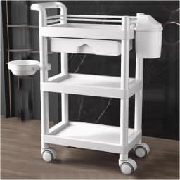 Barbershop Trolley with Wheels Multi-Layer Storage Rack High Load Capacity Durable 360°Rolling Workbench for Salon Spa Tattoo