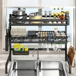 Kitchen Sink Shelf Countertop Dish Storage Rack Multifunctional Dishwasher Sink Dish Rack Drain Rack Household Storage Kitchen
